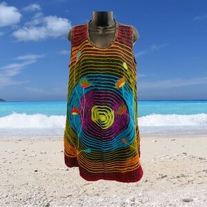 Ark Imports Colorful Women's Swim Cover-Up-Nepal-With Pockets